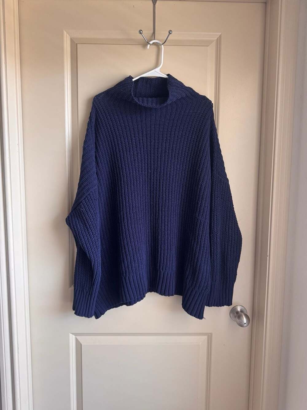 Aerie Blue Chunky Knit Oversized Turtleneck Sweater XL